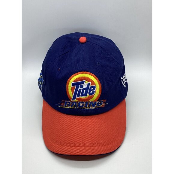 Tide Racing Blue Orange 32 Adjustable Adult Baseball Cap Hat Hook-Loop Downey - Picture 9 of 14
